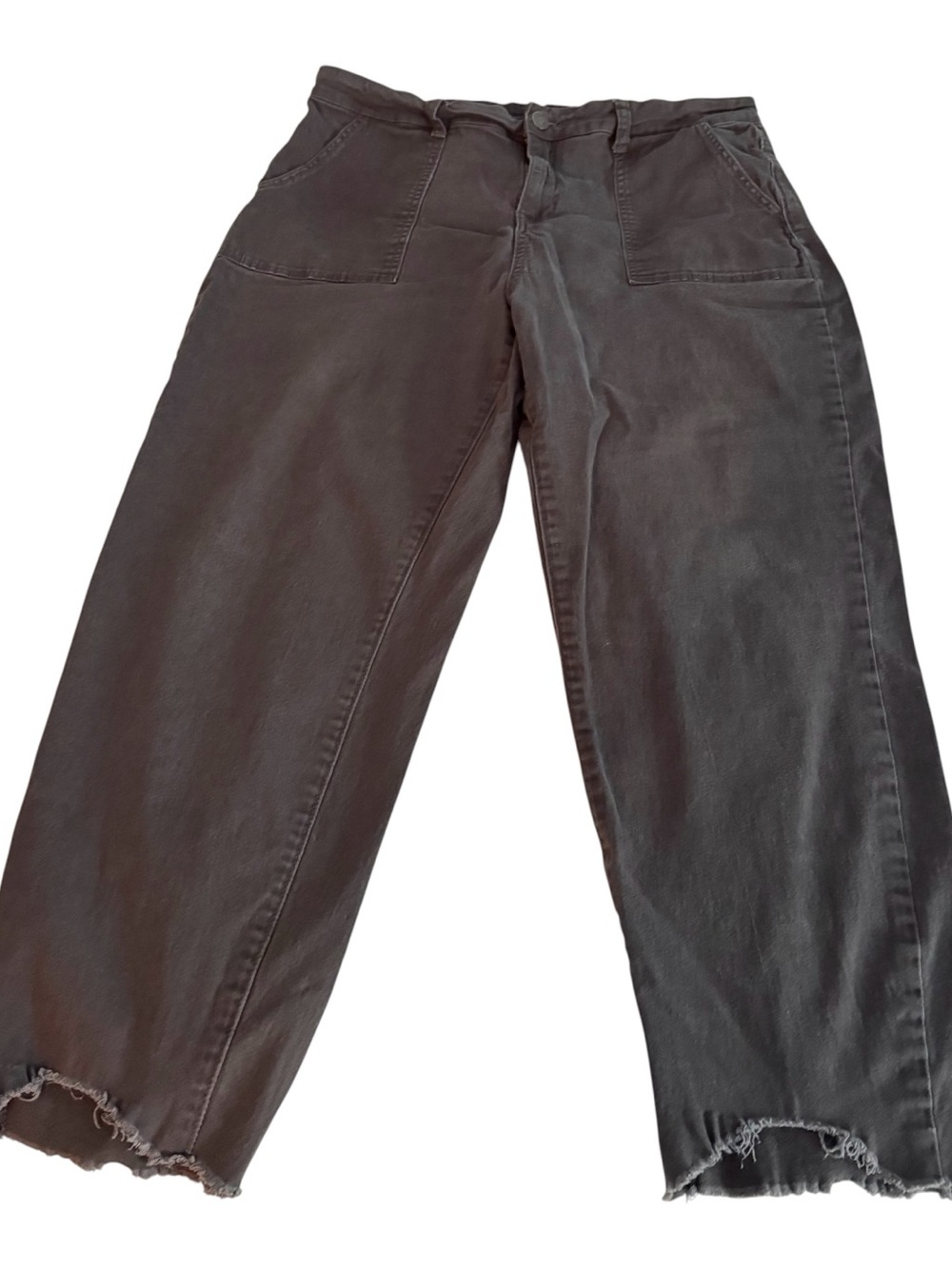 Royalty For Me Collection Frayed Hem Pants in Dark Charcoal